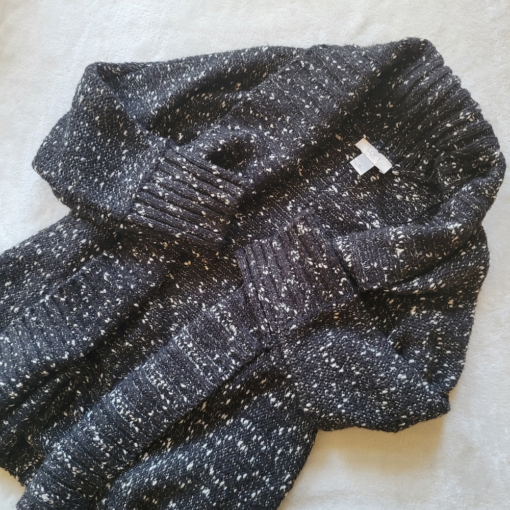 Loft Womens knit sweater wrap waterfall cardigan Size medium